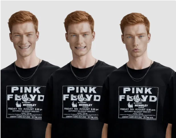 Facial expression changing demonstration