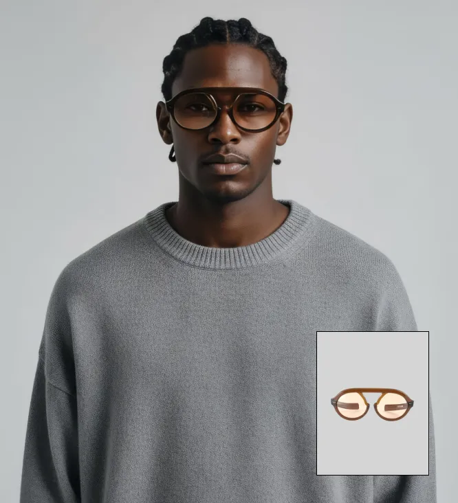 STYLE GLASSES ON MODEL